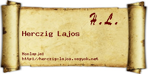 Herczig Lajos névjegykártya